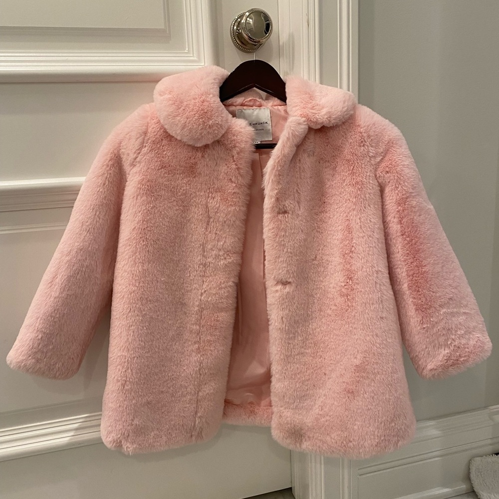 Janie & Jack Pink Fur Coat, 5 to 6